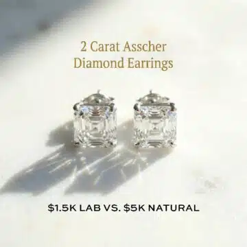 2 Carat Asscher Diamond Earrings Price: $1.5k Lab vs. $5k Natural (2026 Guide)