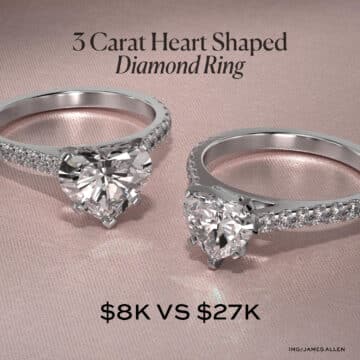 3 Carat Heart Shaped Diamond Ring: $8k vs $27k