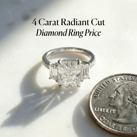 3-Stone 4 Carat Radiant Cut Diamond Ring Price: $7k vs $47k (2026 Guide)