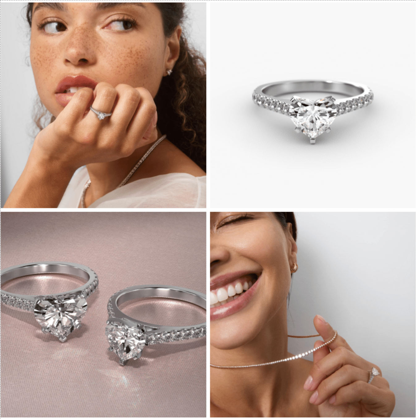 Common Prong Diamond Pavé Engagement Ring In 18K White Gold.