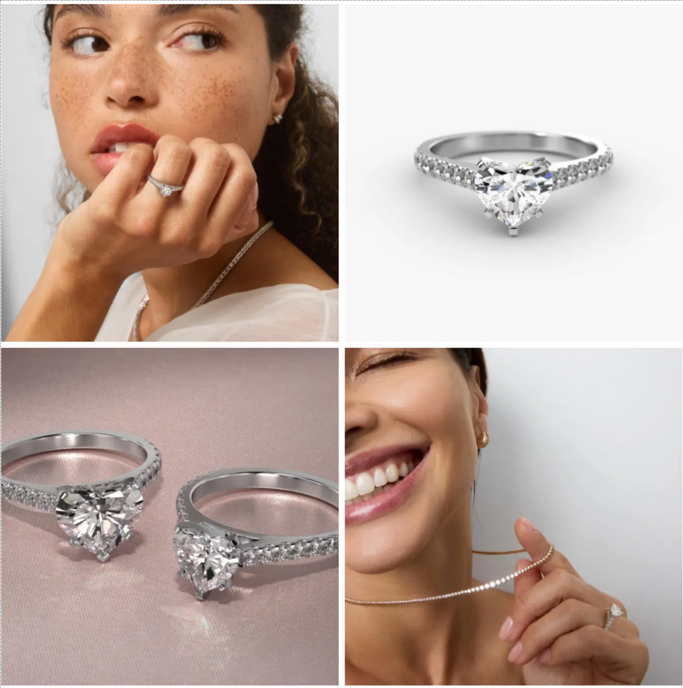 Common Prong Diamond Pavé Engagement Ring In 18K White Gold.