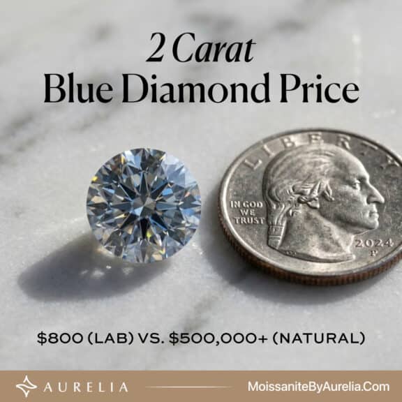 2 Carat Blue Diamond Price: $800 (Lab) vs. $500,000+ (Natural) in 2026