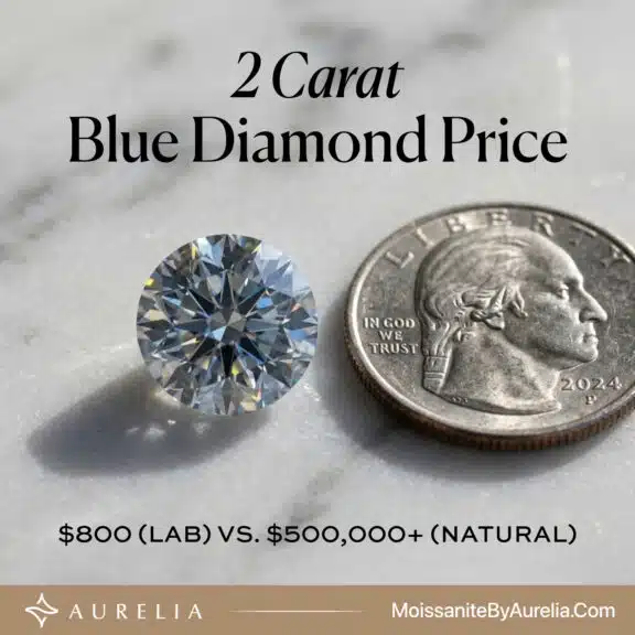 2 Carat Blue Diamond Price: $800 (Lab) vs. $500,000+ (Natural) in 2026