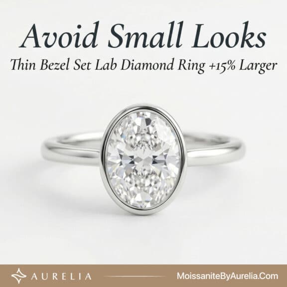 Avoid Small Looks: Thin Bezel Set Lab Diamond Ring +15% Larger (2026 Guide)