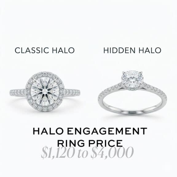 Halo Engagement Ring Price: $1,120 to $4,000 (The Size Hack)