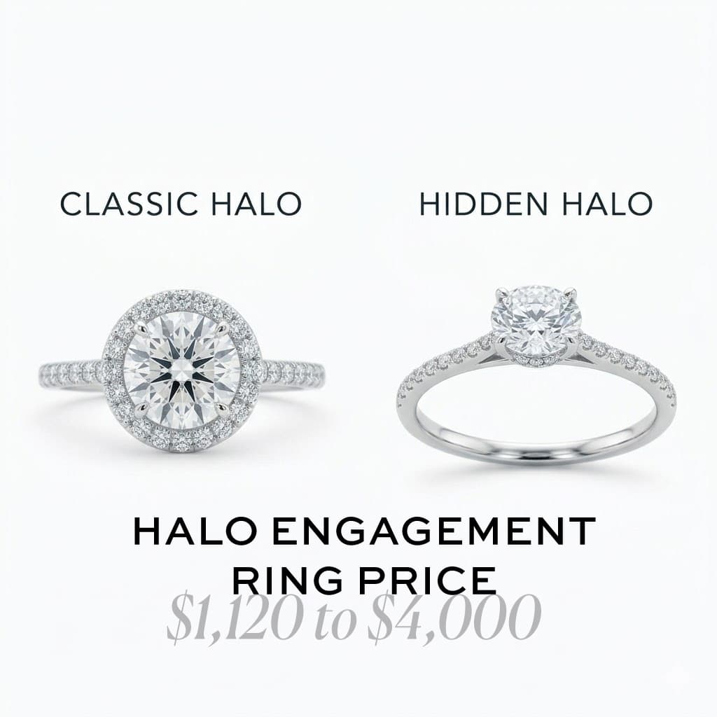 Halo Engagement Ring Price: $1,120 to $4,000 (The Size Hack)