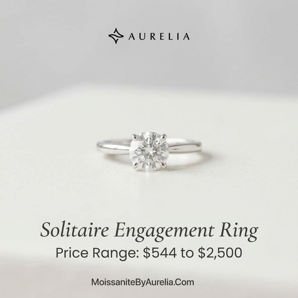 Solitaire Engagement Ring Price: $544 to $2,500