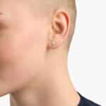 14k white gold heart-shaped lab grown diamond stud earrings featuring 1 ct. tw. colorless VS diamonds.