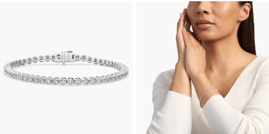 7 " Four Prong Lab-Grown Diamond Tennis Bracelet In 14k White Gold (3 Ct. - F-G / VS2-SI1)