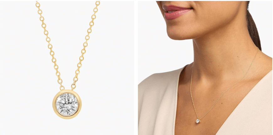 Bezel Lab-Grown Diamond Pendant In 14K Yellow Gold (3/4 Ct. tw. - F-G / VS2-SI1)