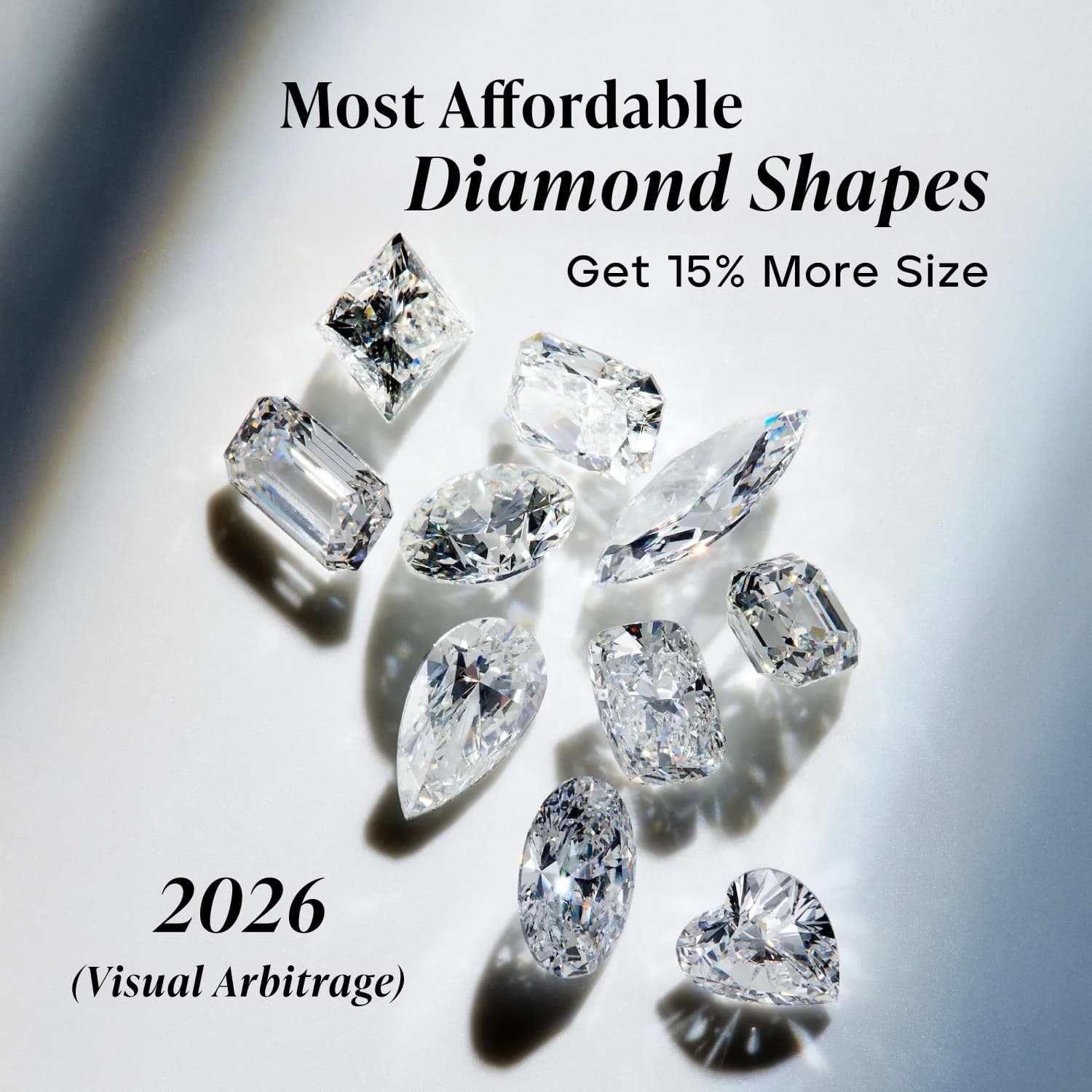 Most Affordable Diamond Shapes 2026: Get 15% More Size (Visual Arbitrage)