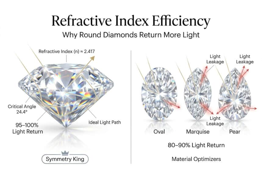 'Refractive Index Efficiency' in diamonds