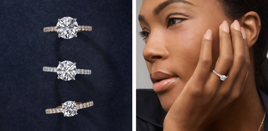 Riviera Cathedral Pavé Diamond Engagement Ring in 14k White Gold (1/2 ct. tw.)