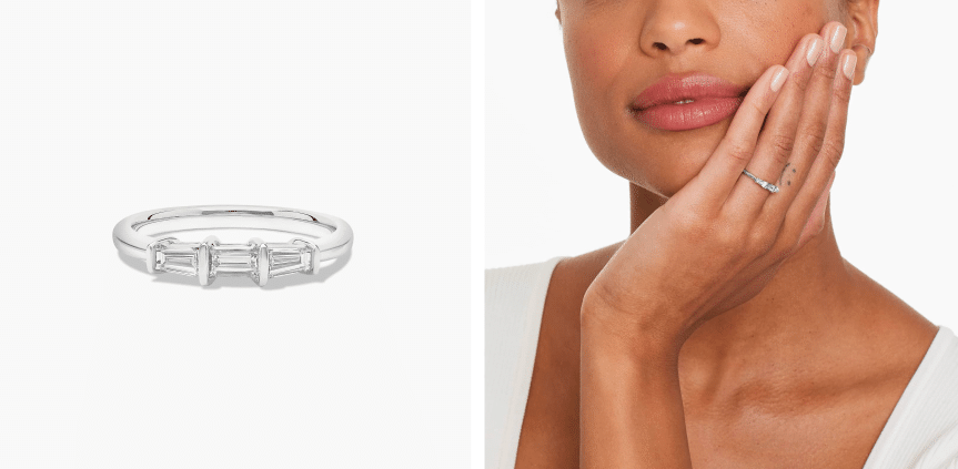 Tapered Baguette Wedding Ring With 0.33 CTW Diamonds In Platinum (2.00mm)